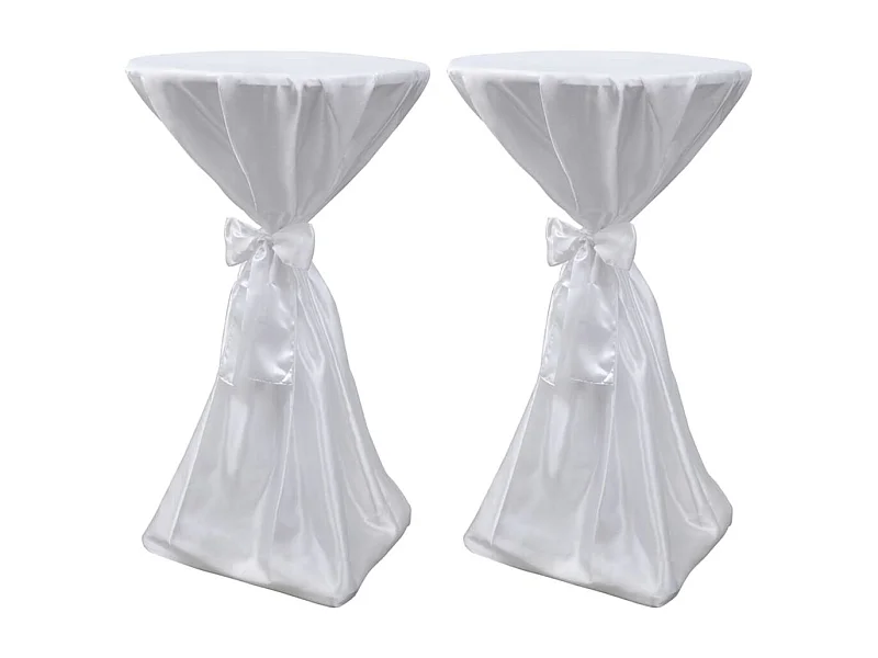 Housse de table blanche blanche 60 x 60 x 140 cm DEC022484