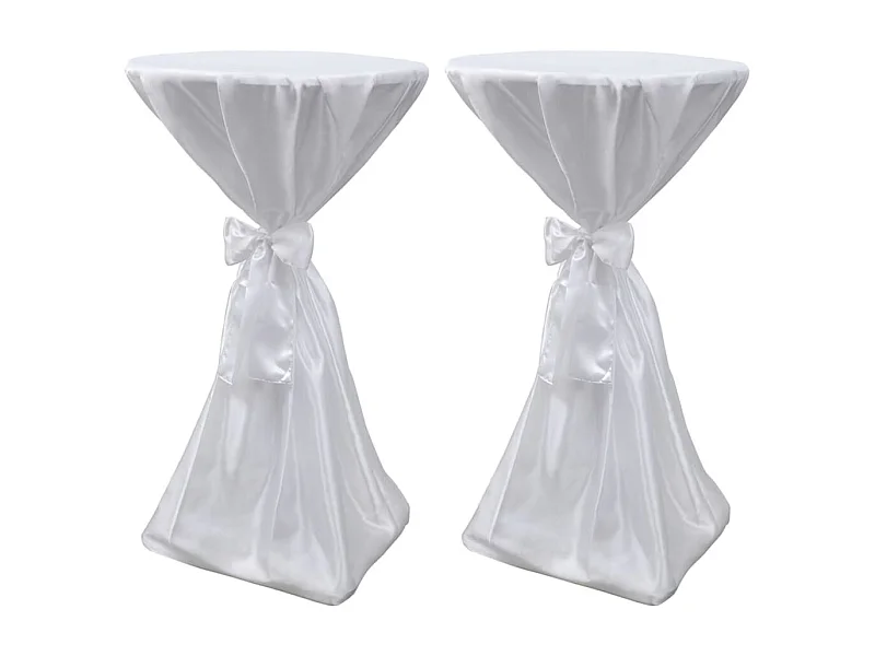 Housse de table blanche blanche 70 x 70 x 140 cm DEC022485