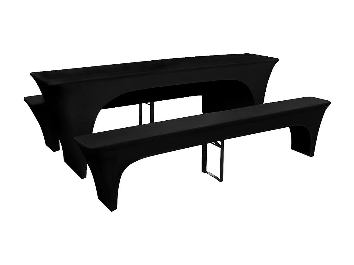 3 housses pour table noire 220 x 70 x 80 cm DEC022298