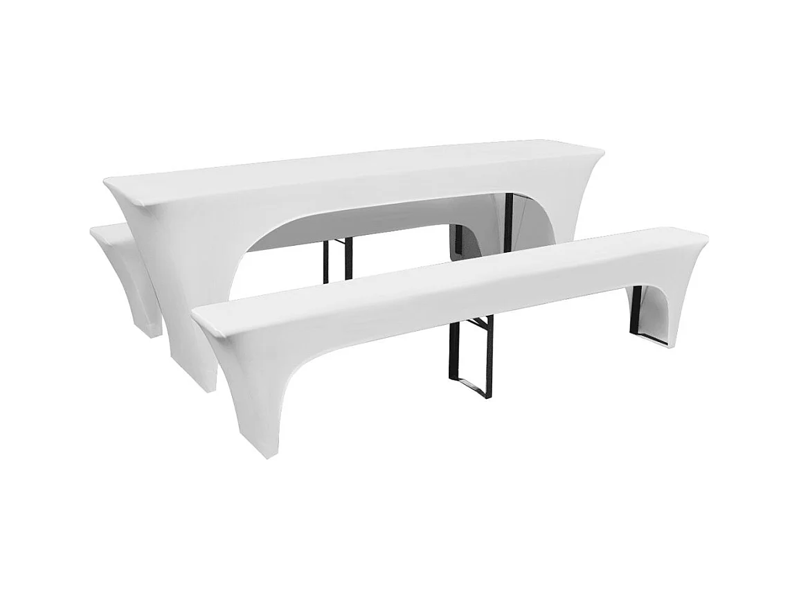 3 Nappe pour table blanche 220 x 70 x 80 cm DEC022296