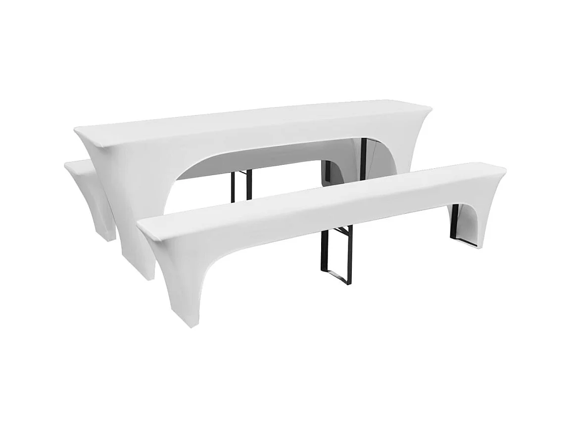 3 Nappe pour table blanche 220 x 50 x 80 cm DEC022295