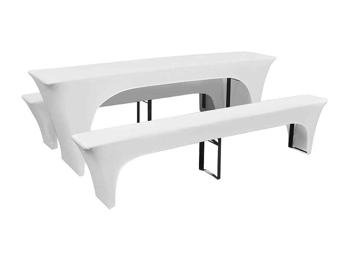 3 Nappe pour table blanche 220 x 50 x 80 cm DEC022295