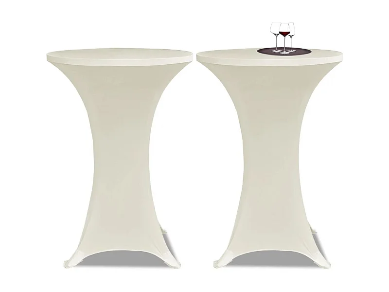 Housse de table Ø80cm crème 80 x 80 x 120 cm DEC022500