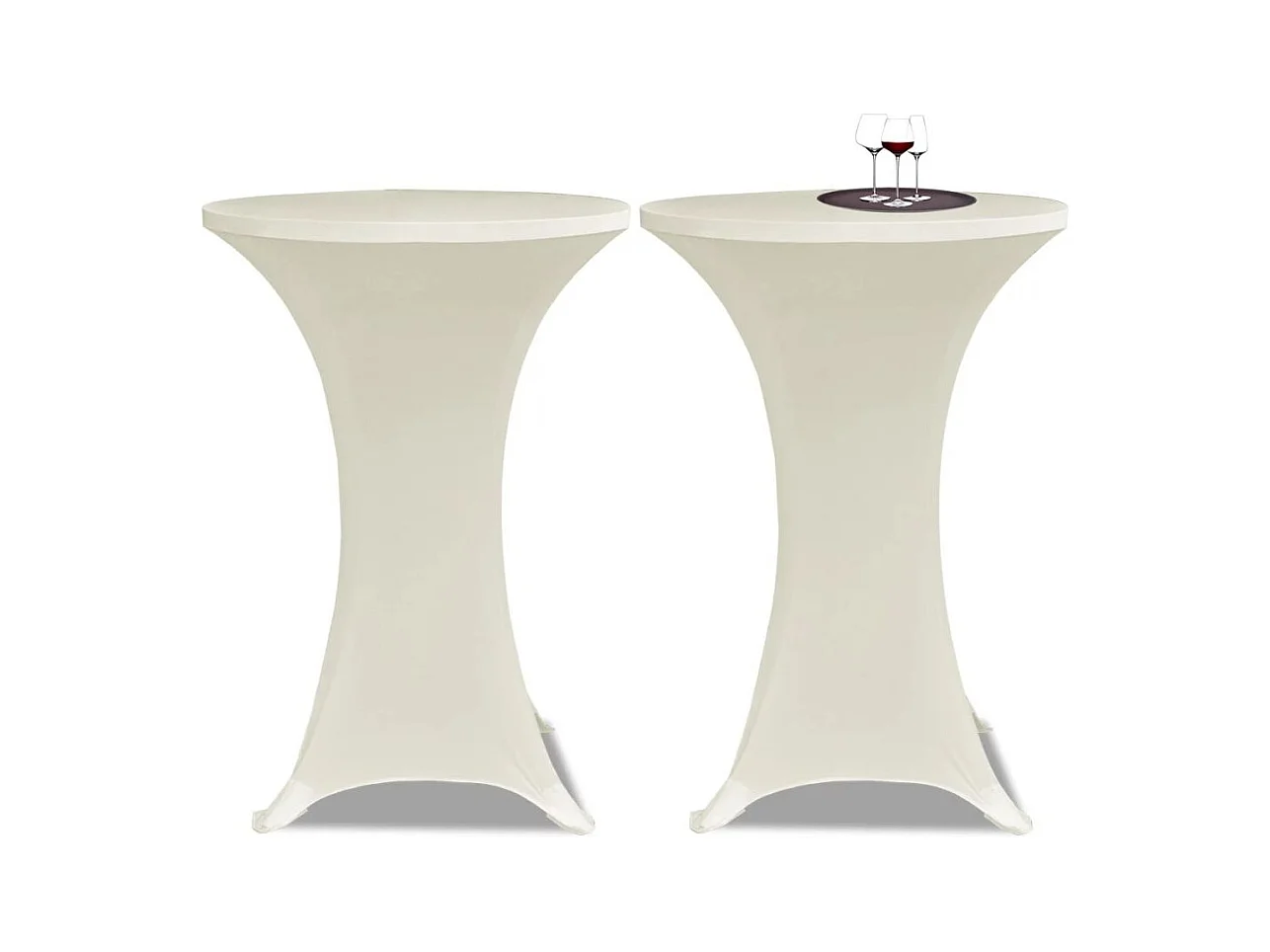 Housse de table Ø80cm crème 80 x 80 x 120 cm DEC022500