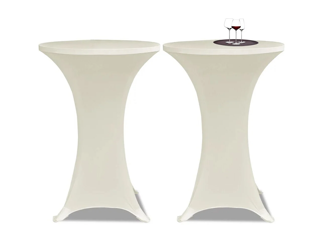 Housse de table Ø80cm crème 80 x 80 x 120 cm DEC022500