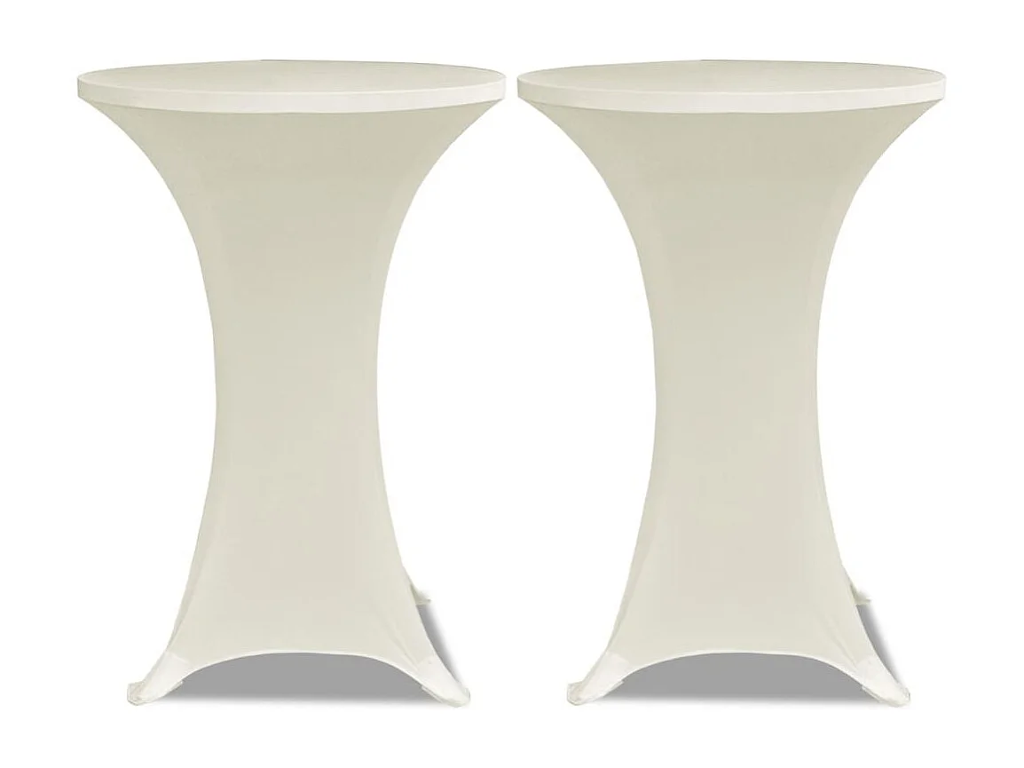 Housse de table Ø80cm crème 80 x 80 x 120 cm DEC022500