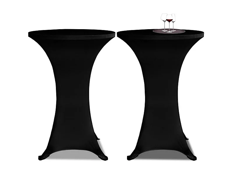 Housse de table Ø60cm noire 60 x 60 x 120 cm DEC022495