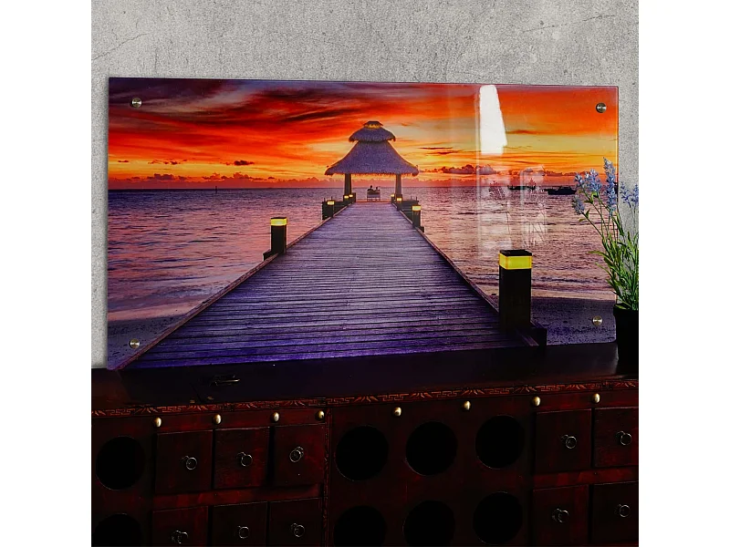 Tableau sur verre motif verre 100 x 100 x 50 cm DEC04023