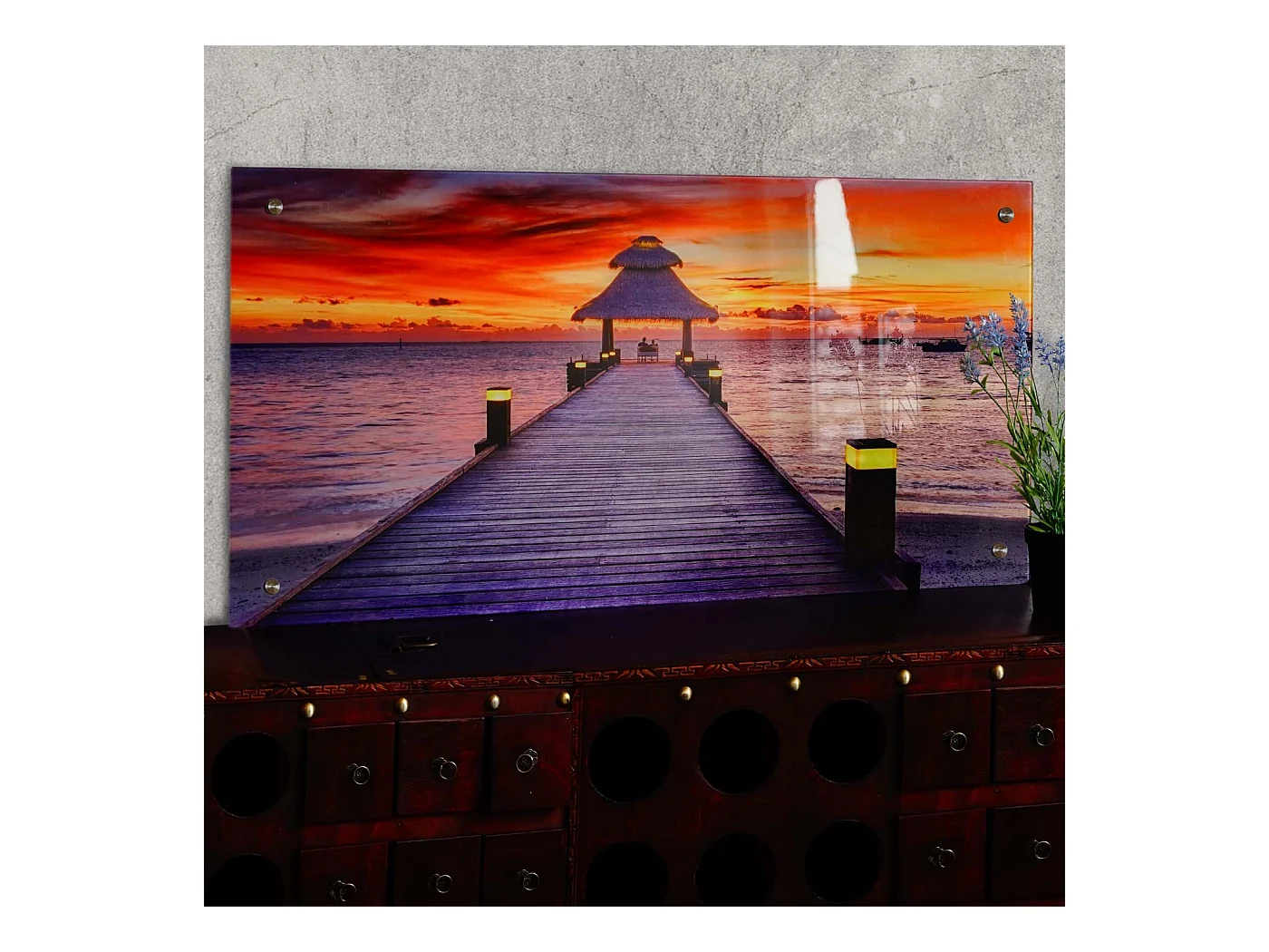 Tableau sur verre motif verre 100 x 100 x 50 cm DEC04023