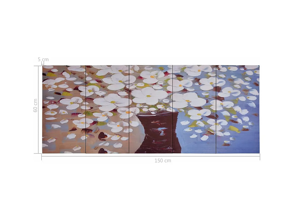 Jeu de 5 tableaux multicolore 150 x 150 x 60 cm DEC022995