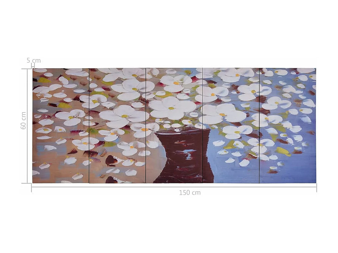 Jeu de 5 tableaux multicolore 150 x 150 x 60 cm DEC022995