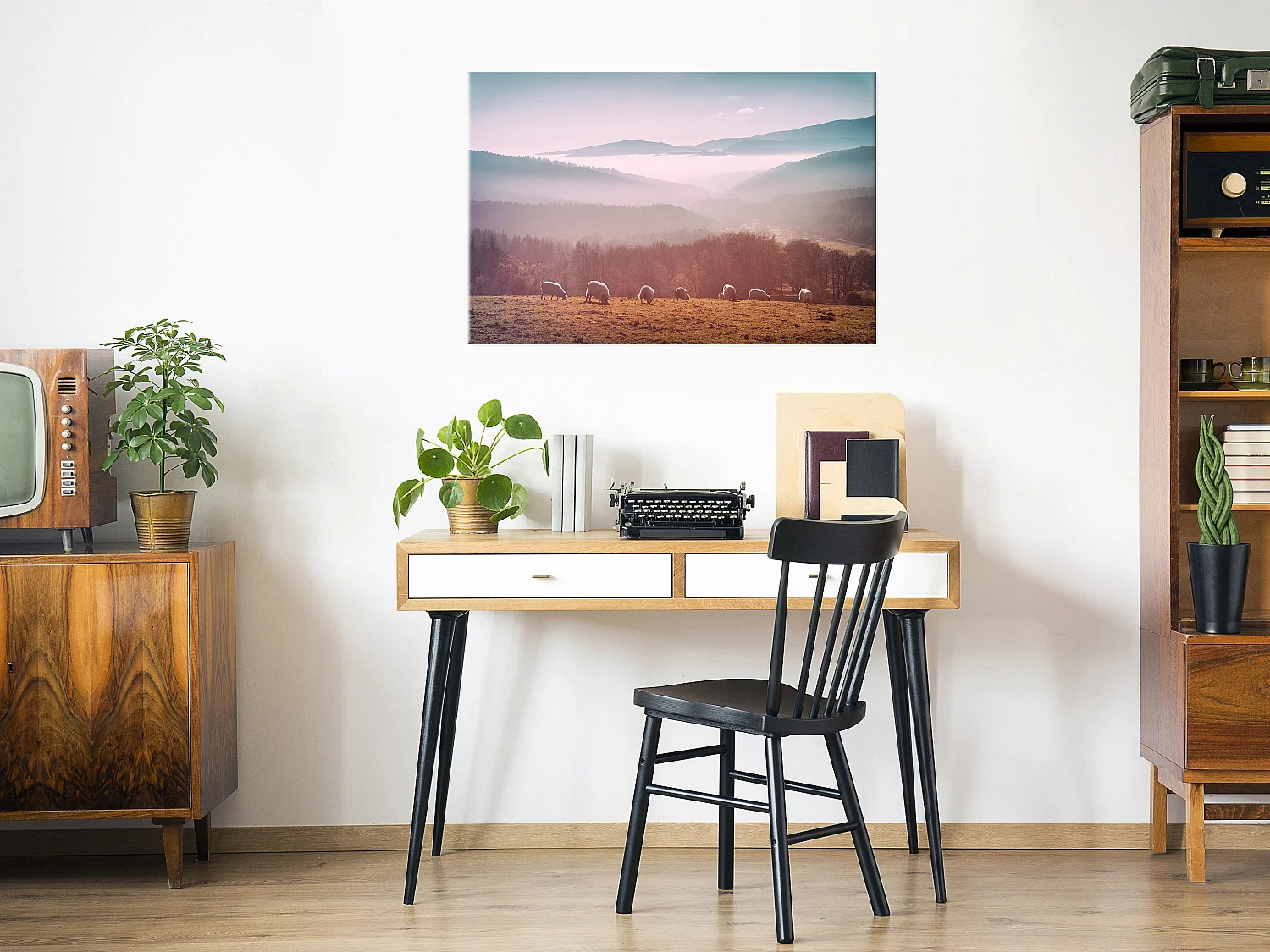 Tableau toile de décoration bois marron 90 x 2 x 60 cm 11_0018111