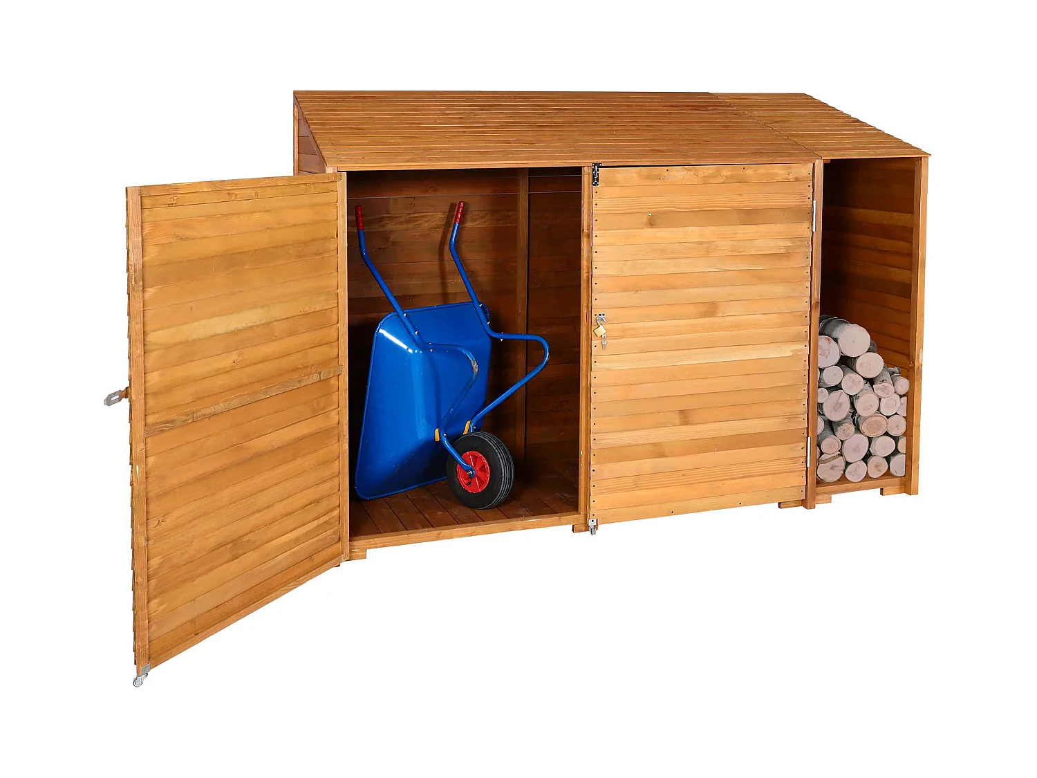 Abri de jardin armoire bois marron 250 x 93 x 180 cm 04_0005740