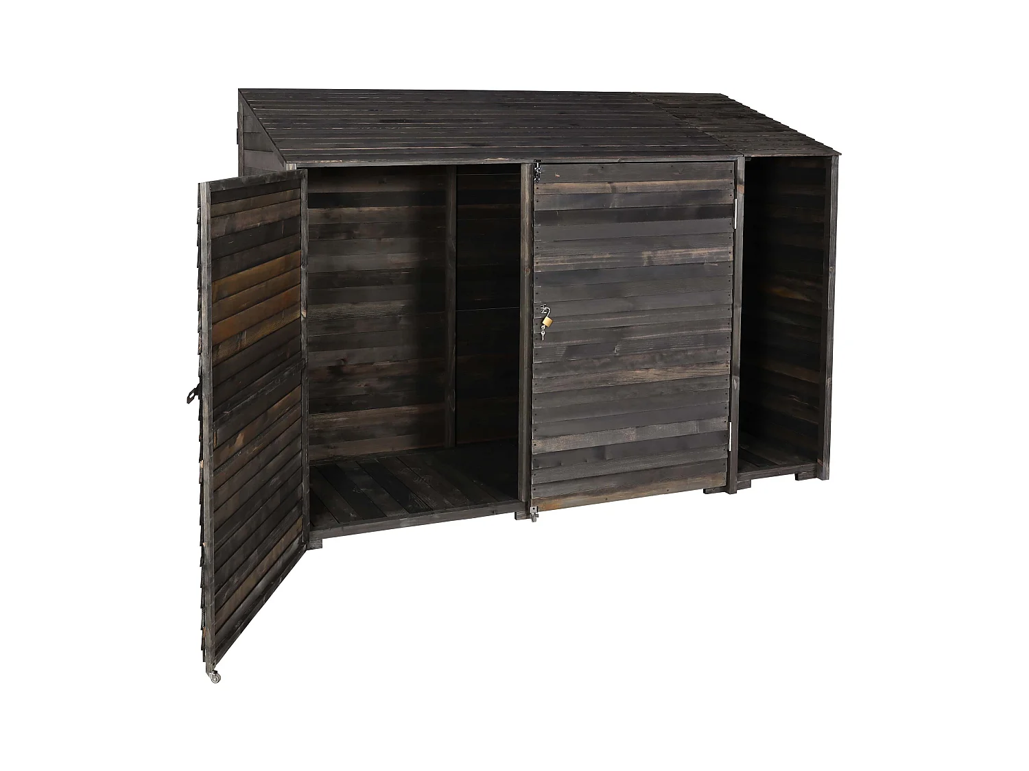 Abri de jardin armoire bois marron 250 x 93 x 180 cm 04_0005741