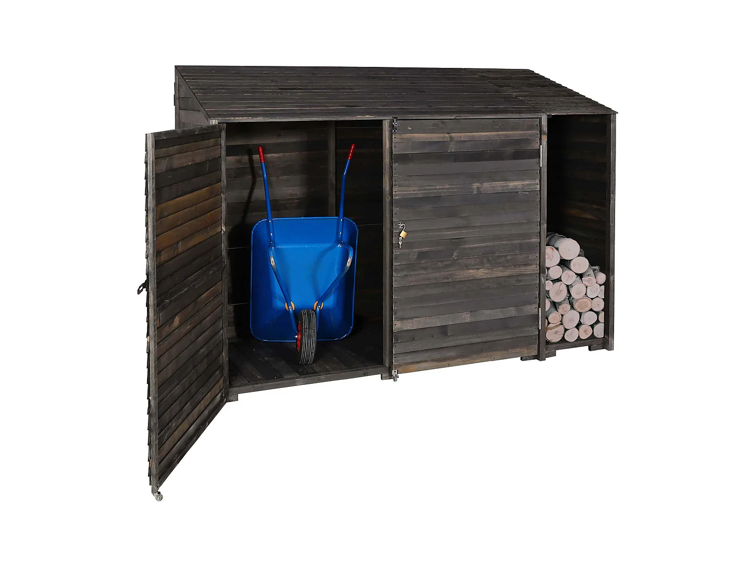 Abri de jardin armoire bois marron 250 x 93 x 180 cm 04_0005741