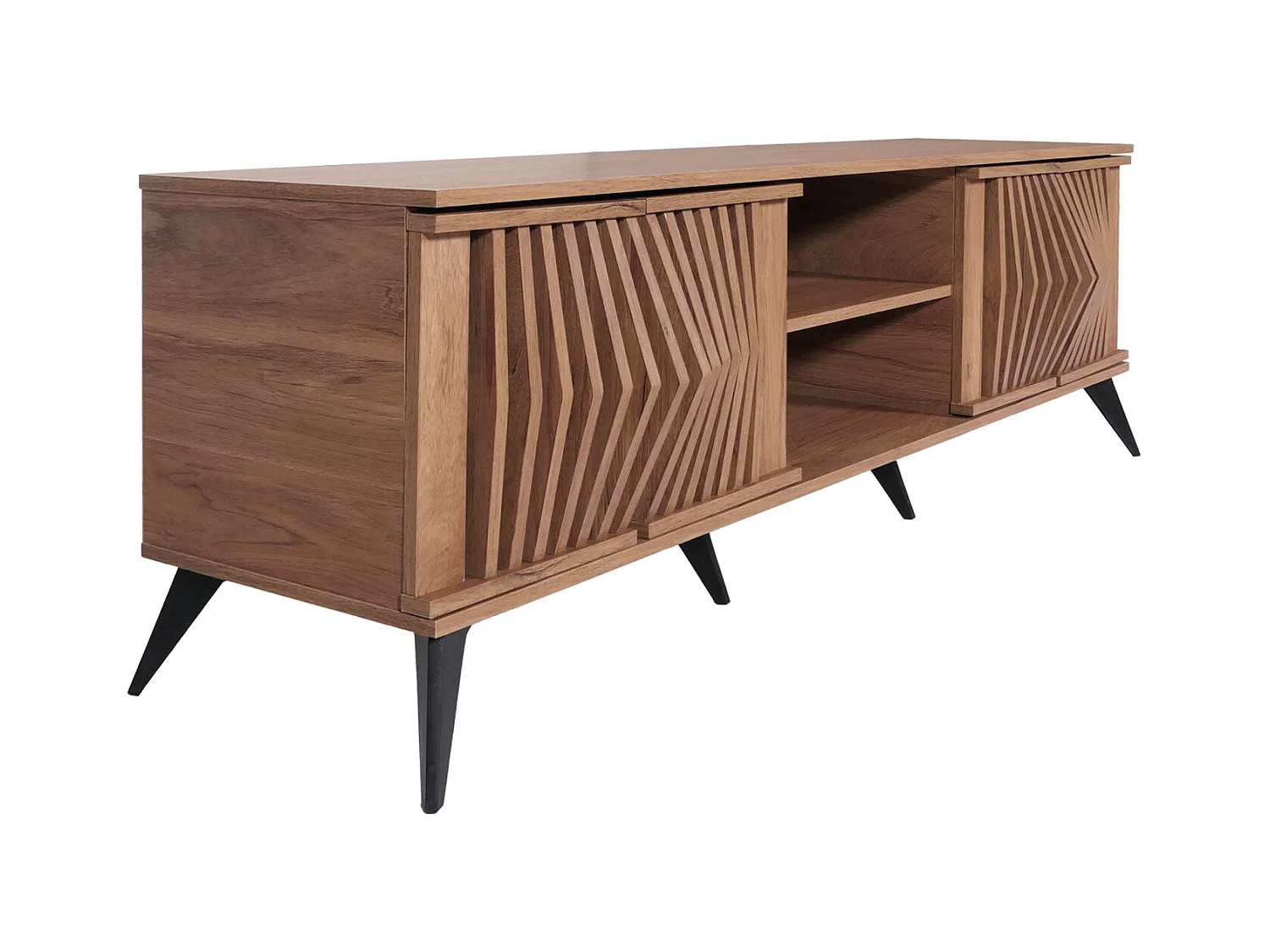 Meuble TV avec quatre effet bois marron 166 x 41 x 55 cm 04_0007866