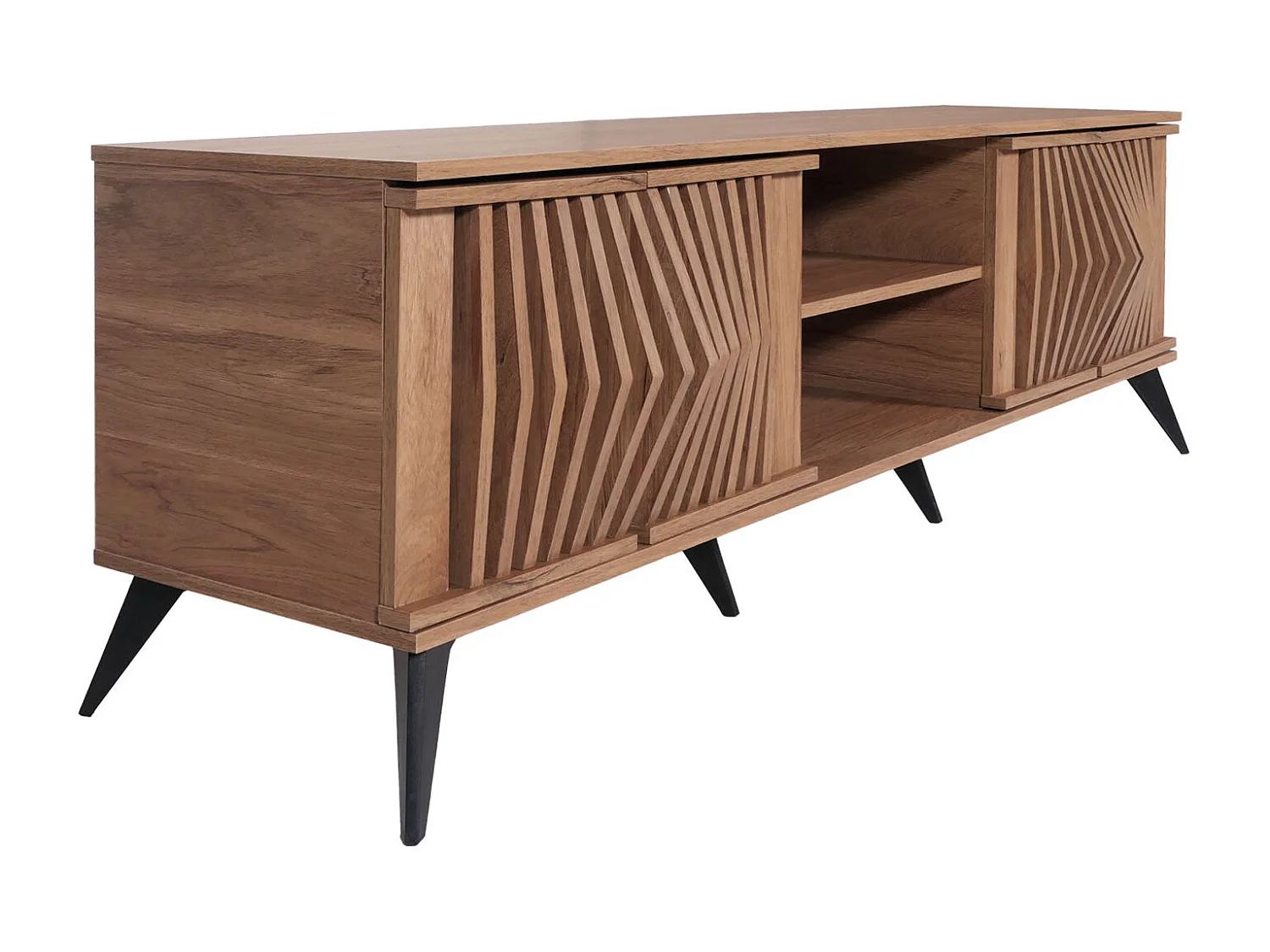 Meuble TV avec quatre effet bois marron 166 x 41 x 55 cm 04_0007866