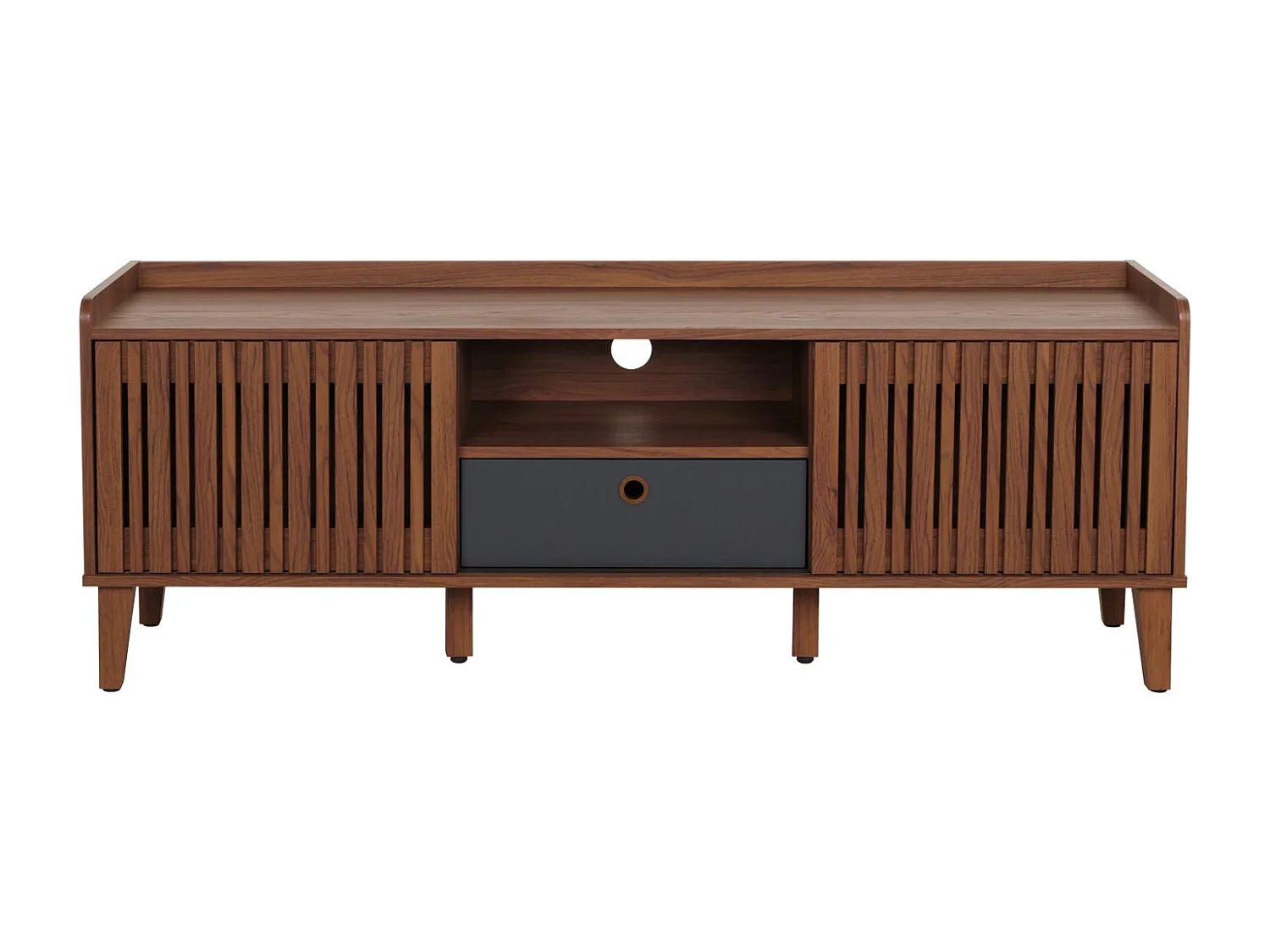 Meuble TV porte coulissante bois marron 150 x 40 x 56 cm 04_0007868