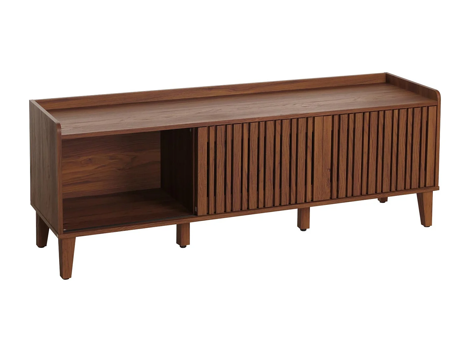 Meuble TV porte coulissante bois marron 150 x 40 x 56 cm 04_0007868