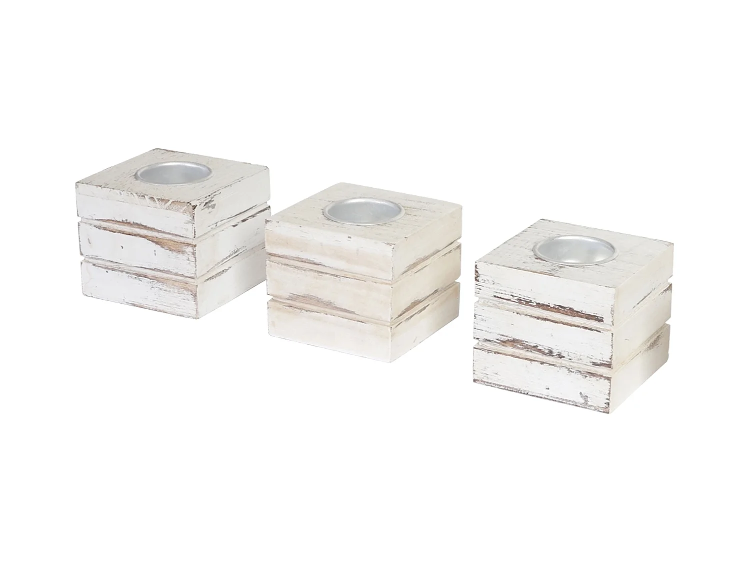 Lot de 3 photophores bois blanche 8 x 8 x 7 cm 04_0003003