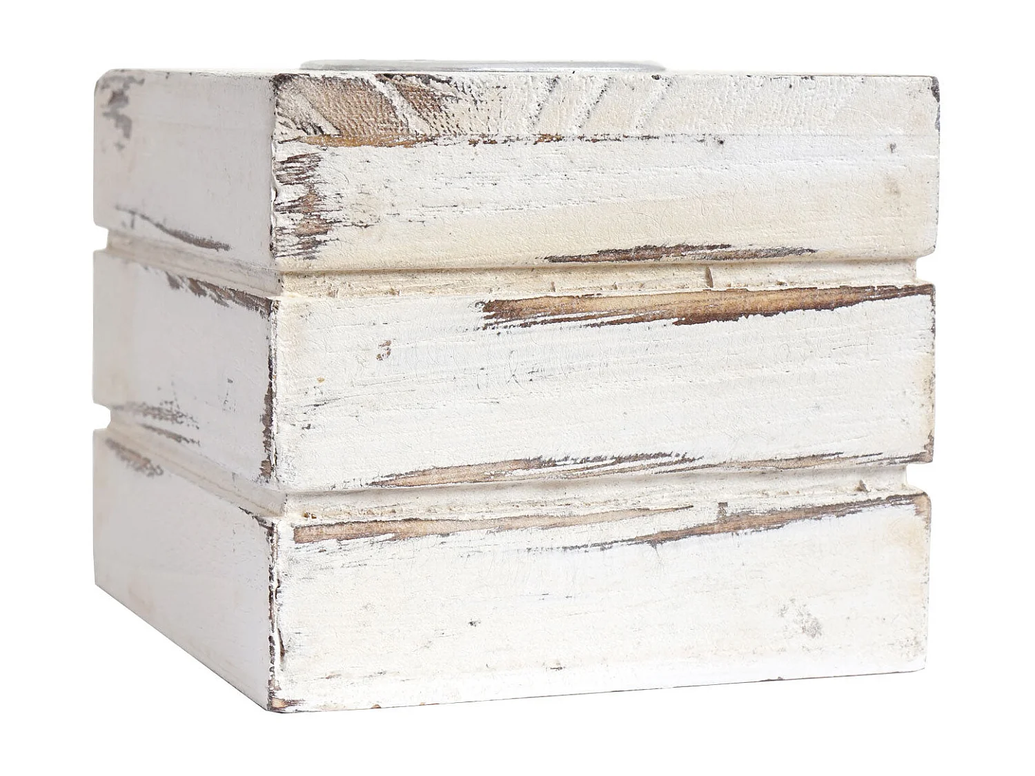 Lot de 3 photophores bois blanche 8 x 8 x 7 cm 04_0003003