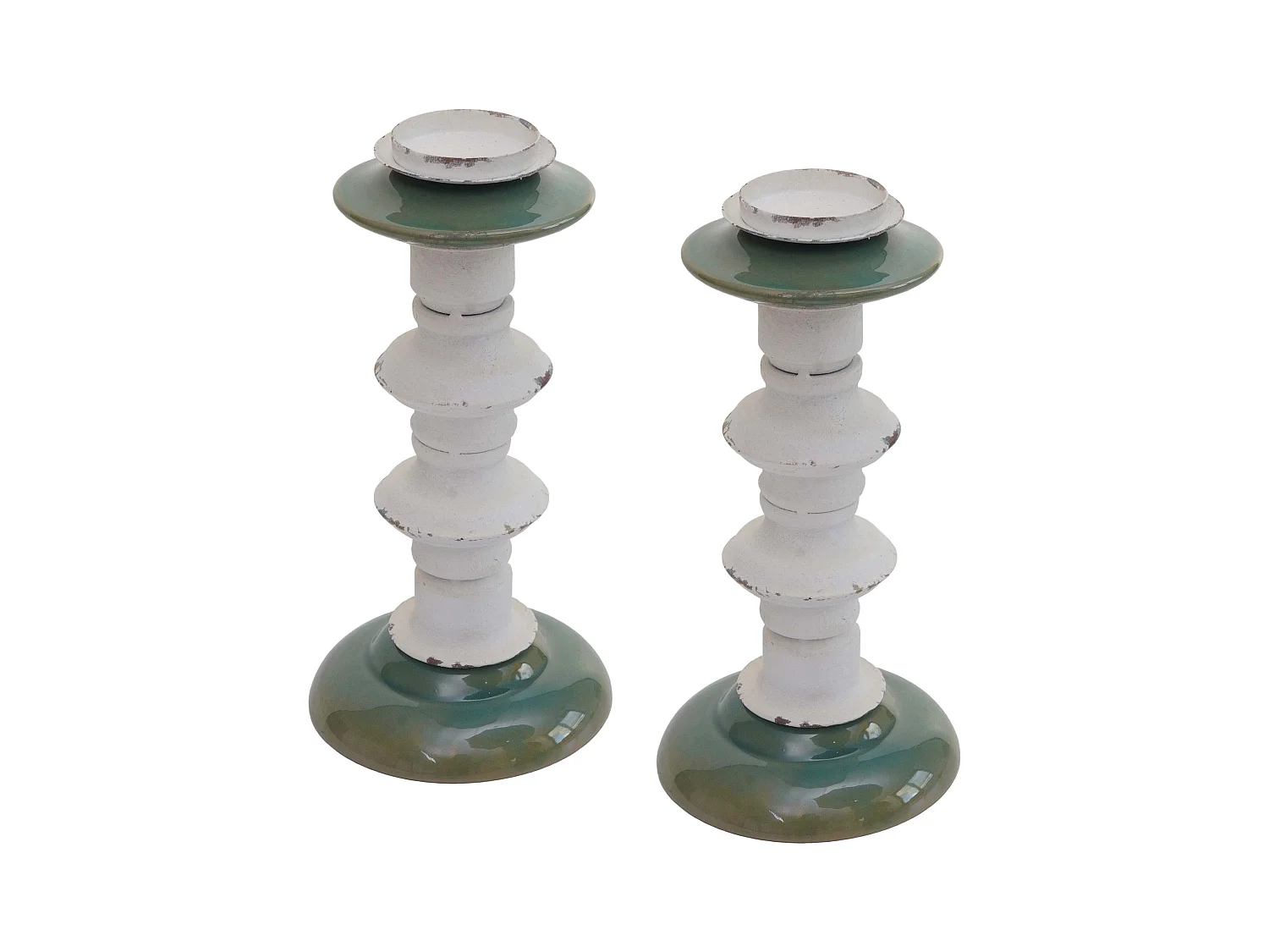 Lot de 2 bougeoirs métal argentée 32 x 20 x 36 cm 04_0007291