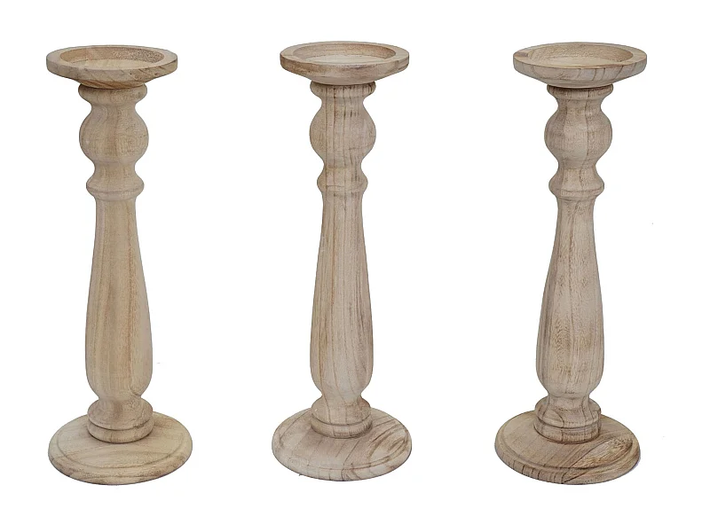 Lot de 3 bougeoirs marron 36 x 14 x 36 cm 04_0007497