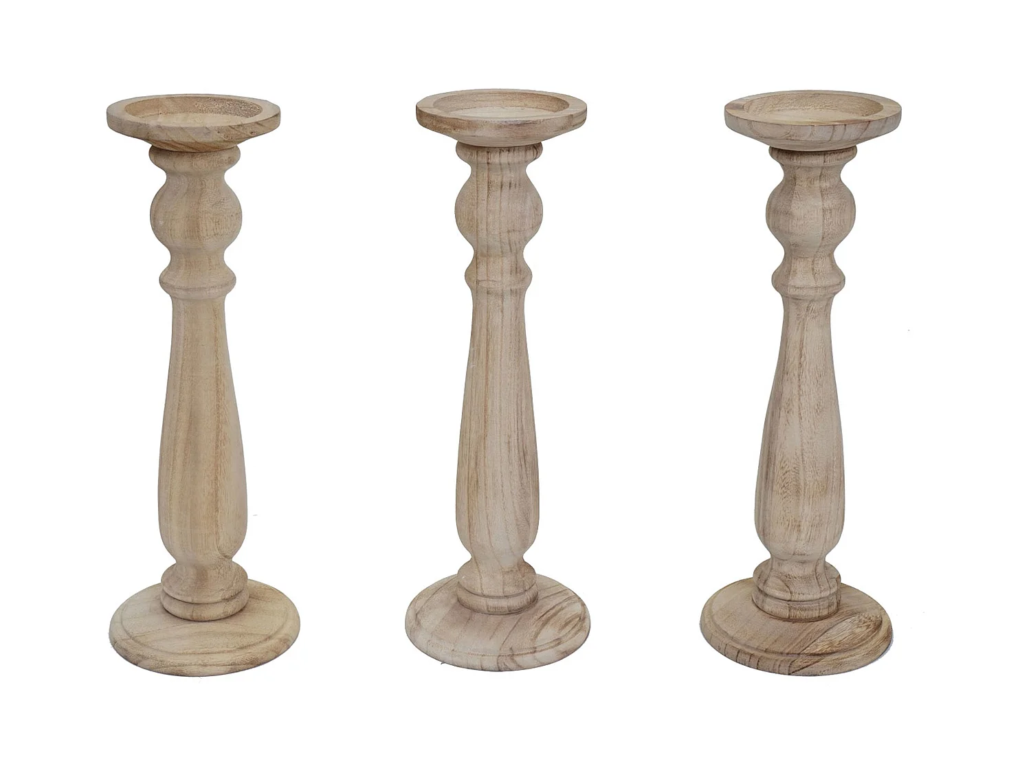 Lot de 3 bougeoirs marron 36 x 14 x 36 cm 04_0007497