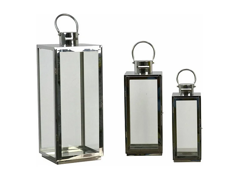 Set de 3 lanternes métal 22 x 21 x 53.5 cm DEC05121