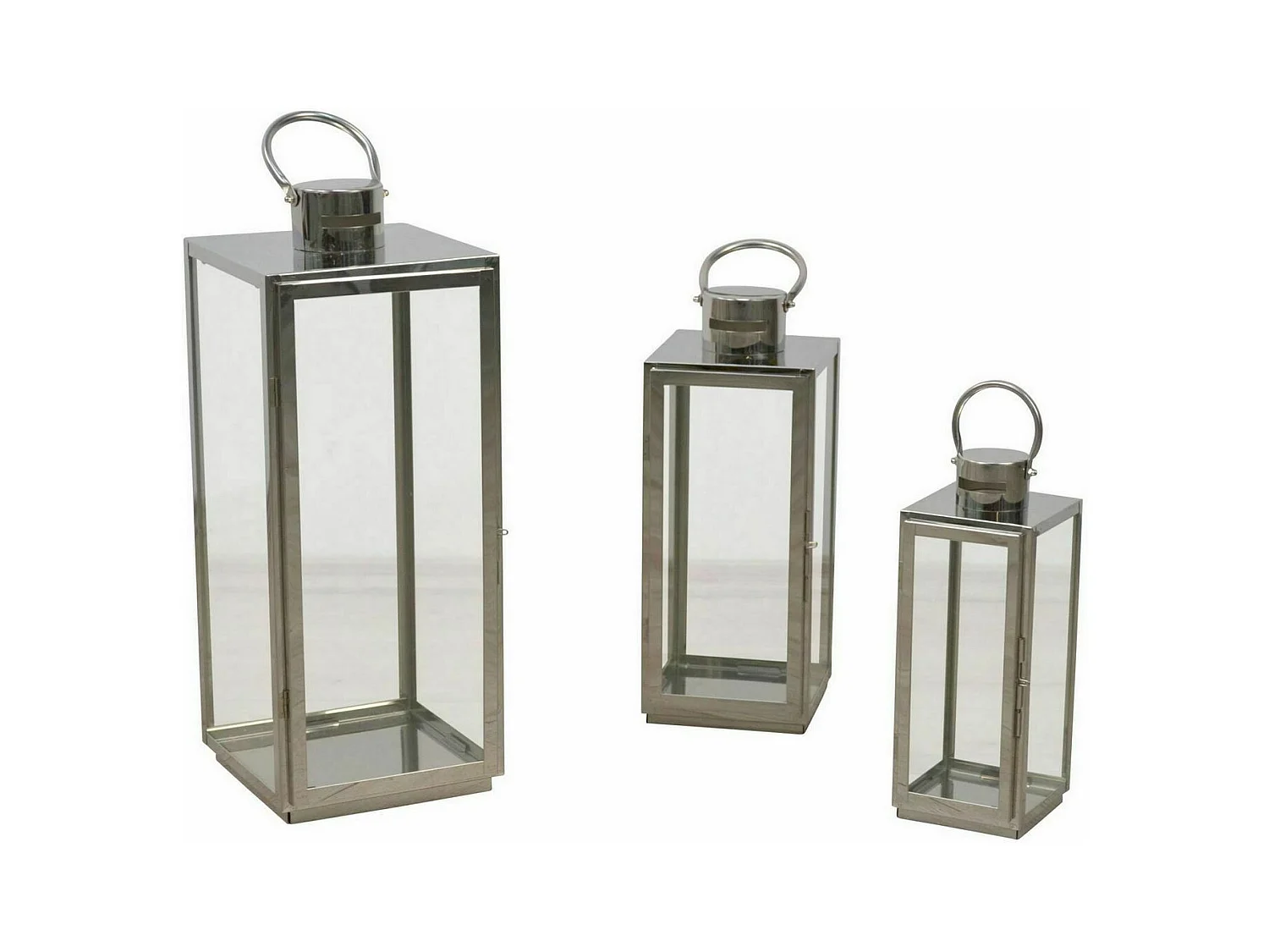 Set de 3 lanternes métal 22 x 21 x 53.5 cm DEC05121