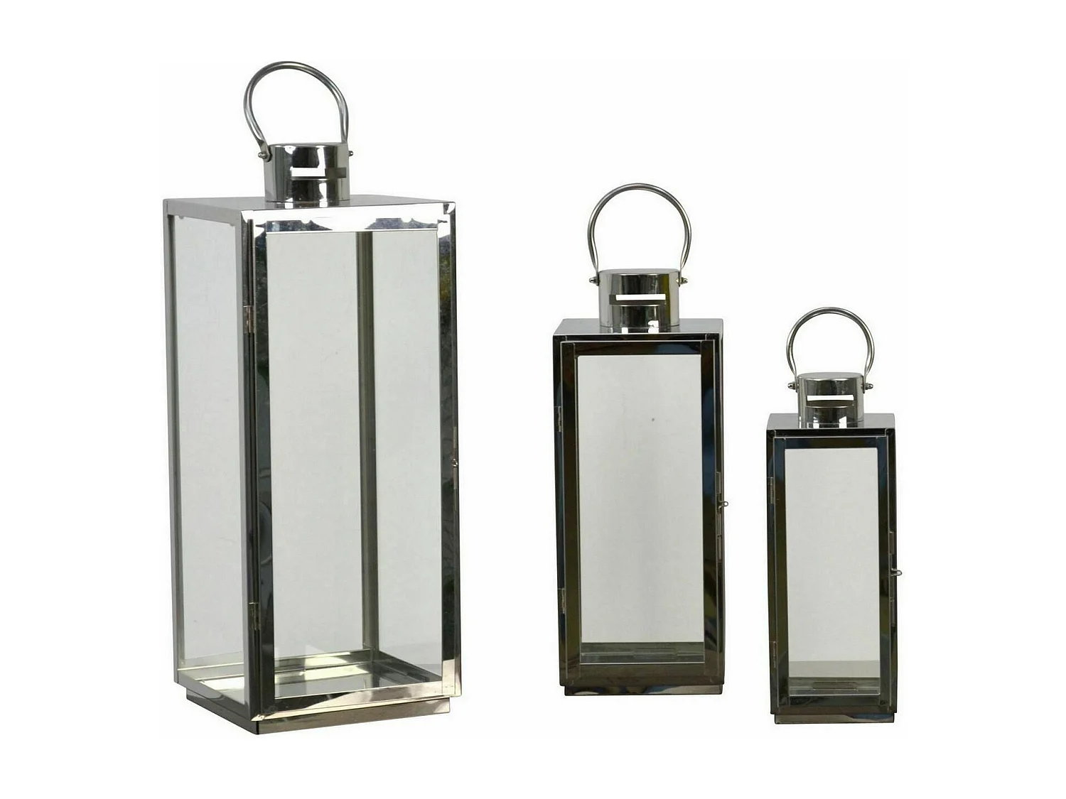 Set de 3 lanternes métal 22 x 21 x 53.5 cm DEC05121