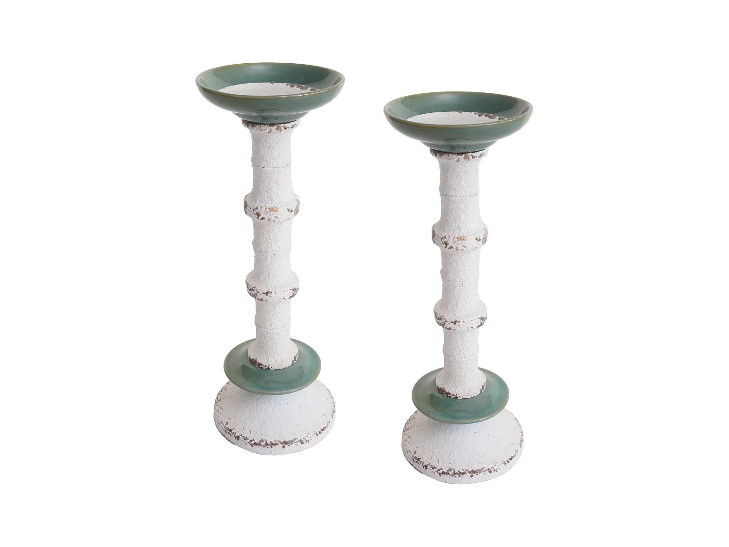 Lot de 2 bougeoirs métal argentée 37 x 19 x 45 cm 04_0007290