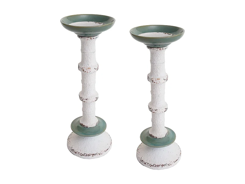 Lot de 2 bougeoirs métal argentée 37 x 19 x 45 cm 04_0007290