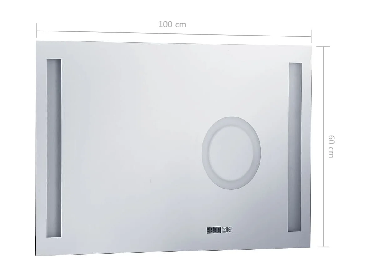 Miroir mural à LED 100 x 0 x 60 cm DEC022624