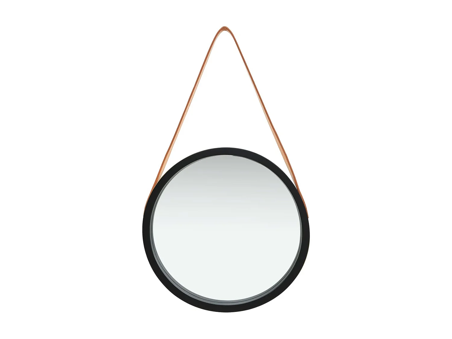 Miroir mural avec sangle bois marron 40 x 3 x 40 cm DEC022905