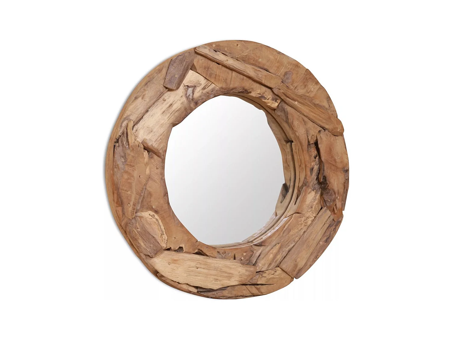Miroir décoratif rond Teck 60 x 60 x 60 cm DEC022669