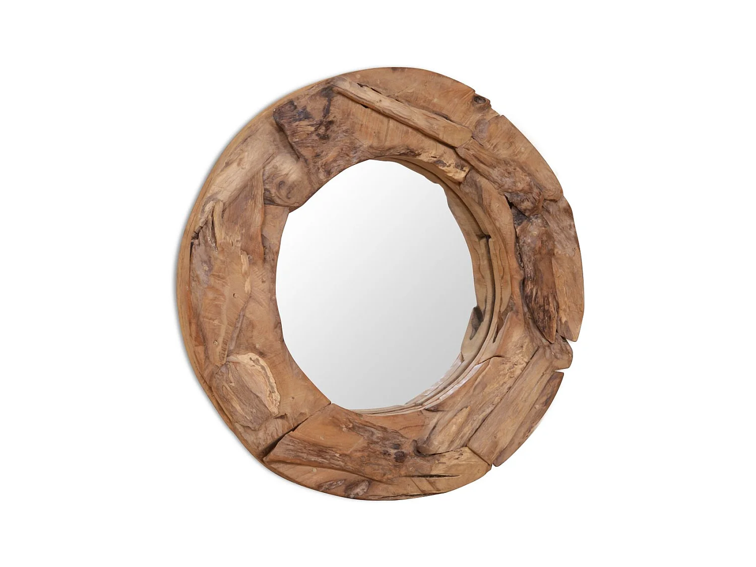 Miroir décoratif rond Teck 60 x 60 x 60 cm DEC022669