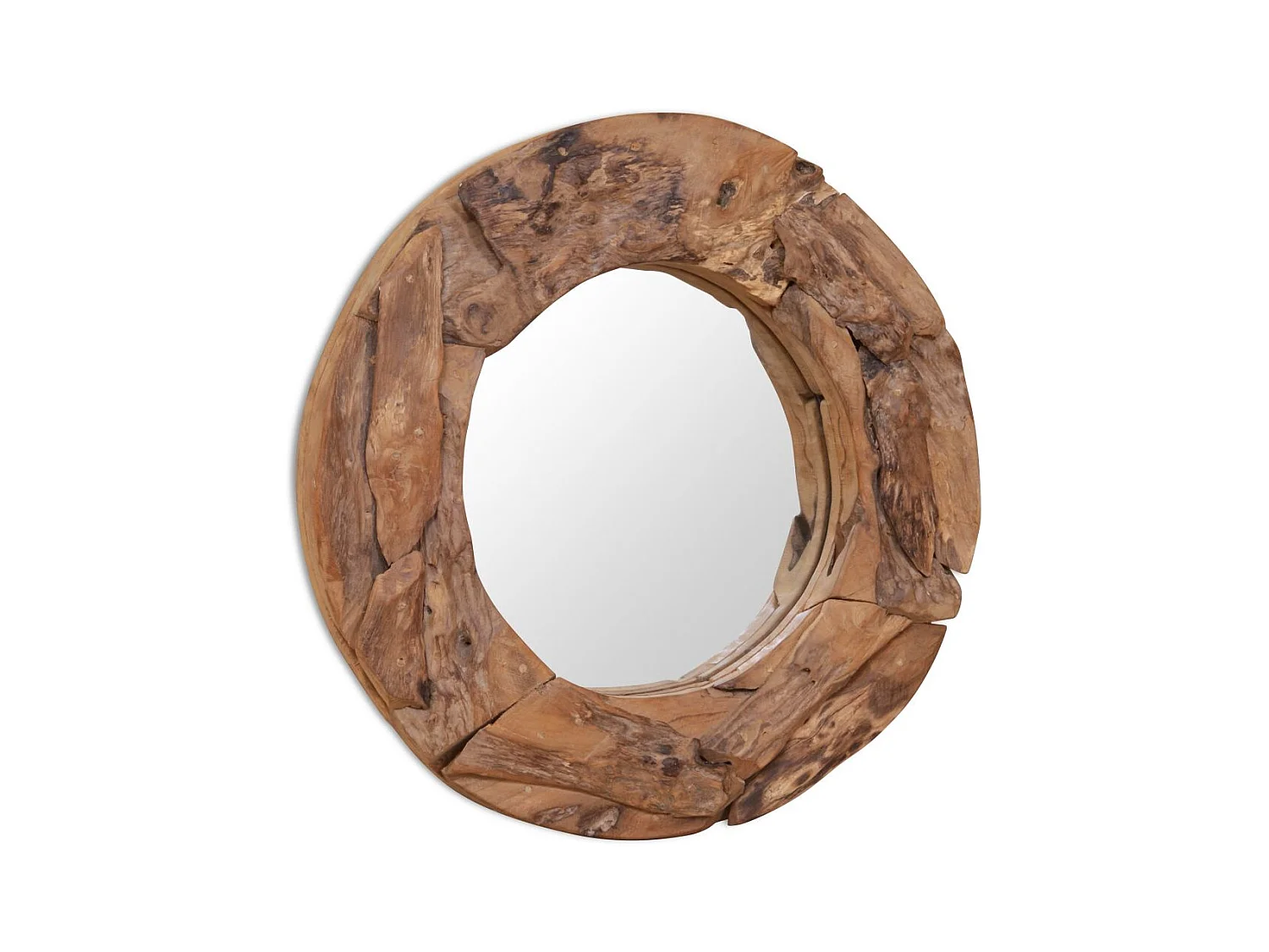 Miroir décoratif rond Teck 60 x 60 x 60 cm DEC022669