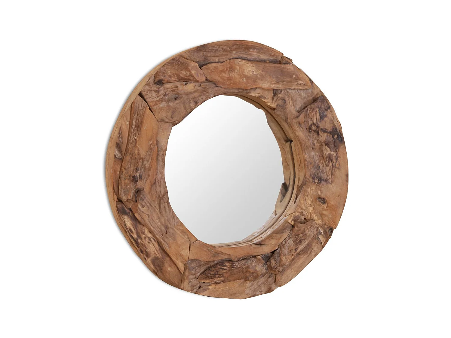 Miroir décoratif rond Teck 60 x 60 x 60 cm DEC022669