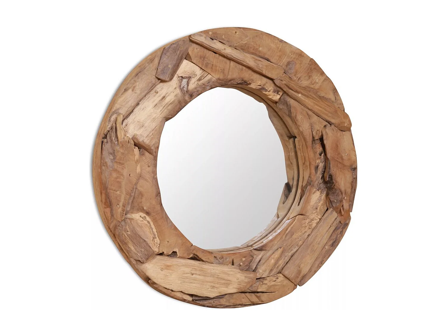 Miroir décoratif rond Teck 60 x 60 x 60 cm DEC022669