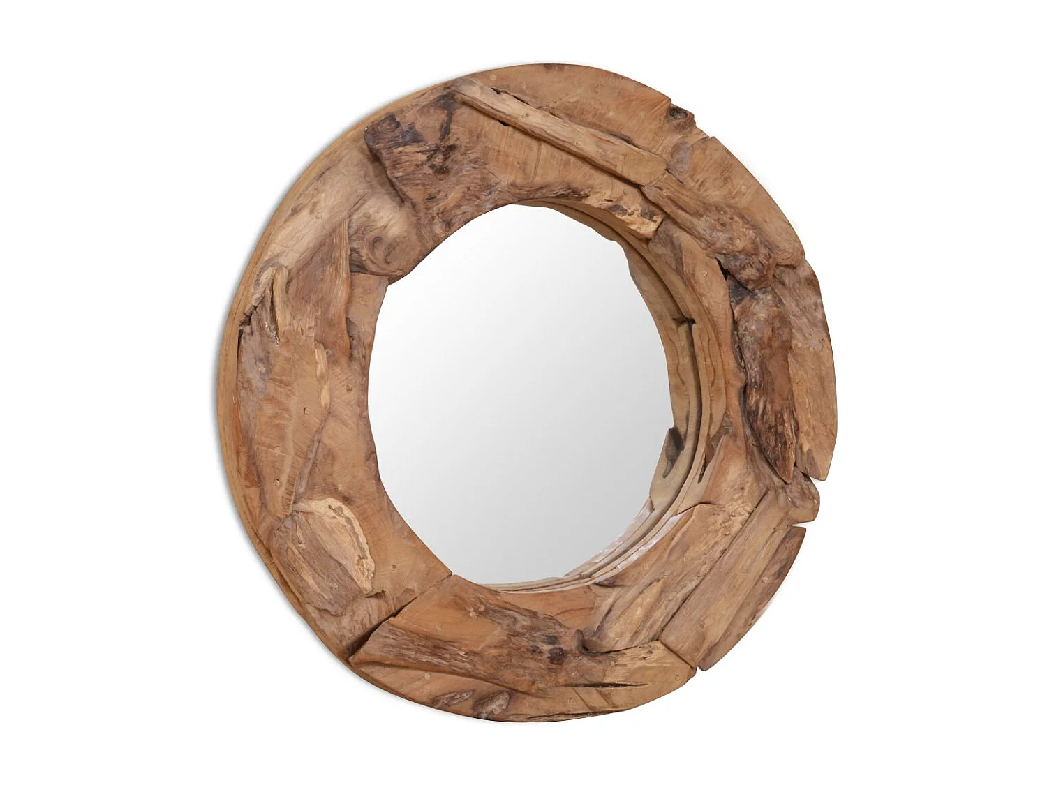 Miroir décoratif rond Teck 60 x 60 x 60 cm DEC022669