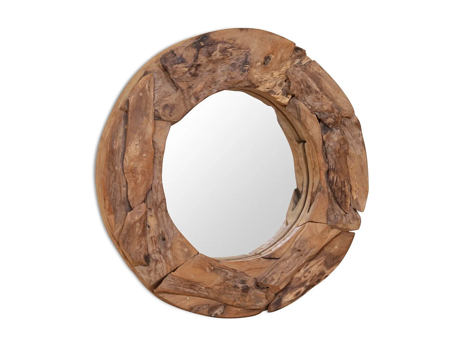 Miroir décoratif rond Teck 60 x 60 x 60 cm DEC022669