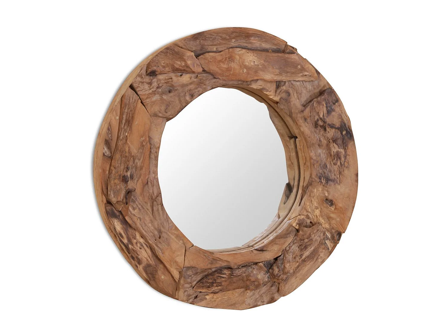 Miroir décoratif rond Teck 60 x 60 x 60 cm DEC022669
