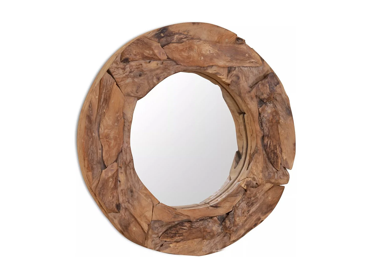Miroir décoratif rond Teck 60 x 60 x 60 cm DEC022669