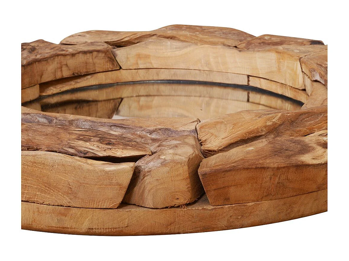 Miroir décoratif rond Teck 60 x 60 x 60 cm DEC022669