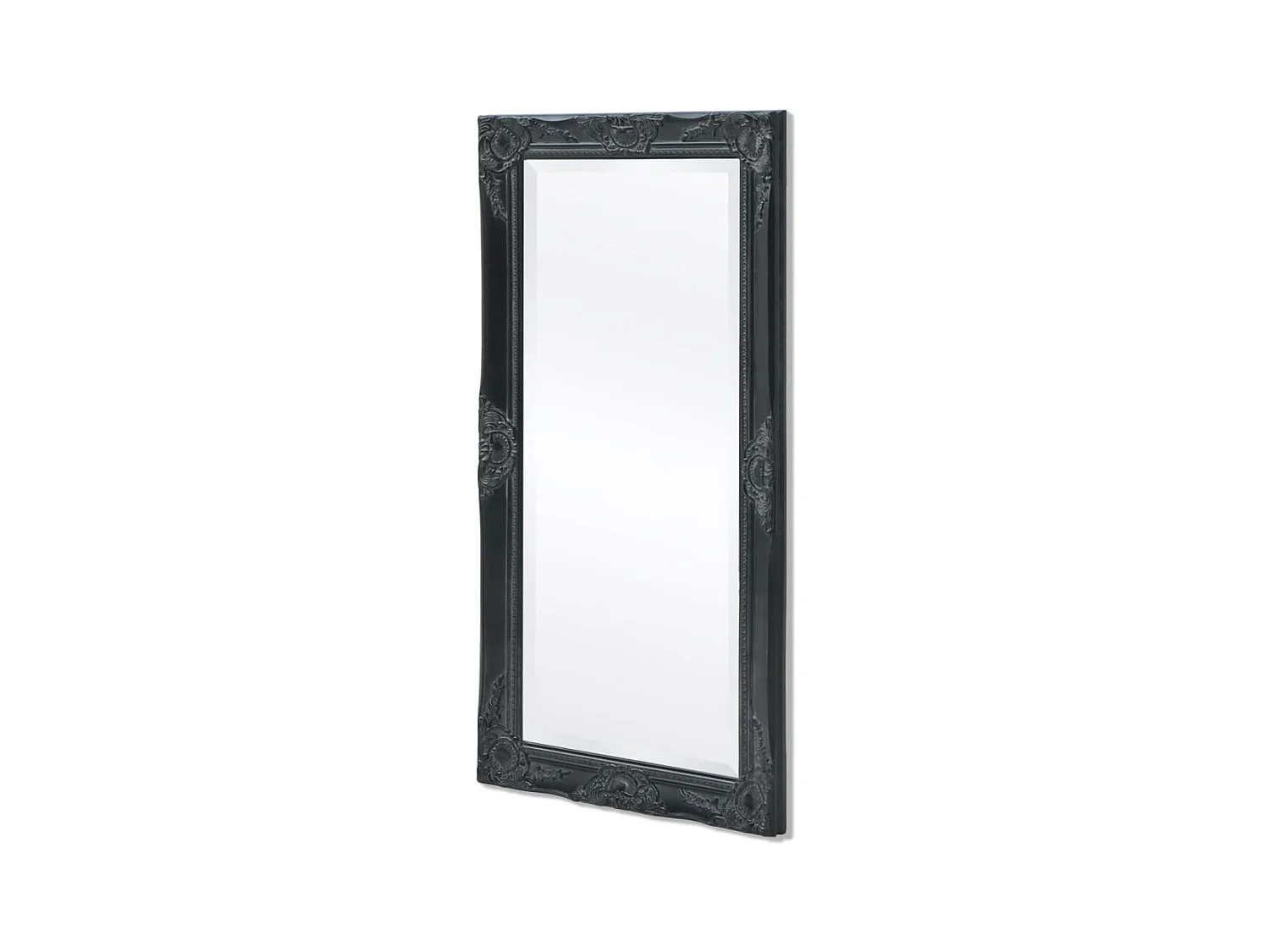 Miroir mural Style baroque noire 100 x 100 x 50 cm DEC022653