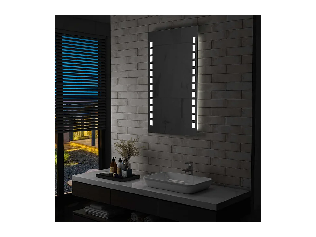 Miroir mural à LED 60 x 60 x 100 cm DEC022579