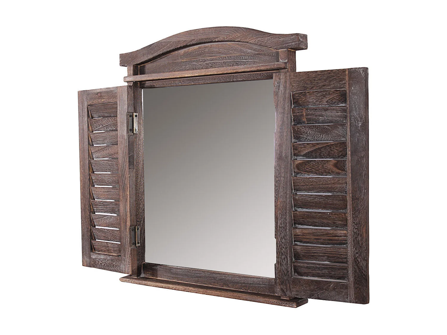 Miroir mural forme fenêtre bois marron 42 x 5 x 53 cm 04_0005484