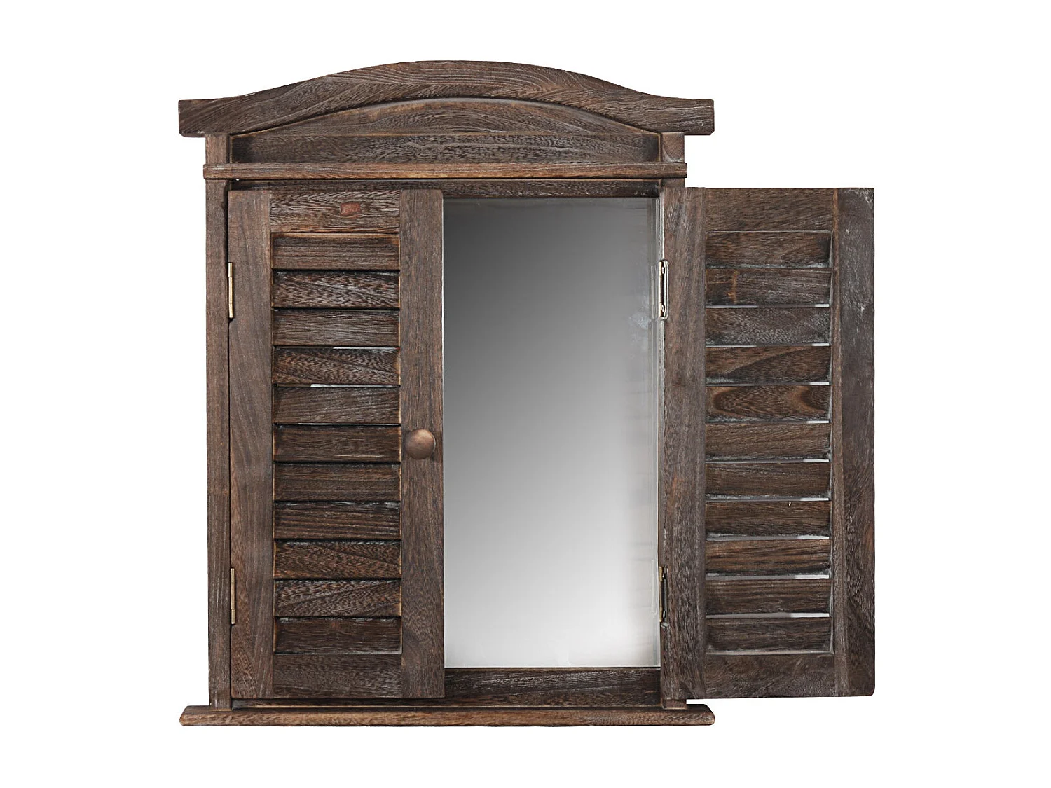 Miroir mural forme fenêtre bois marron 42 x 5 x 53 cm 04_0005484