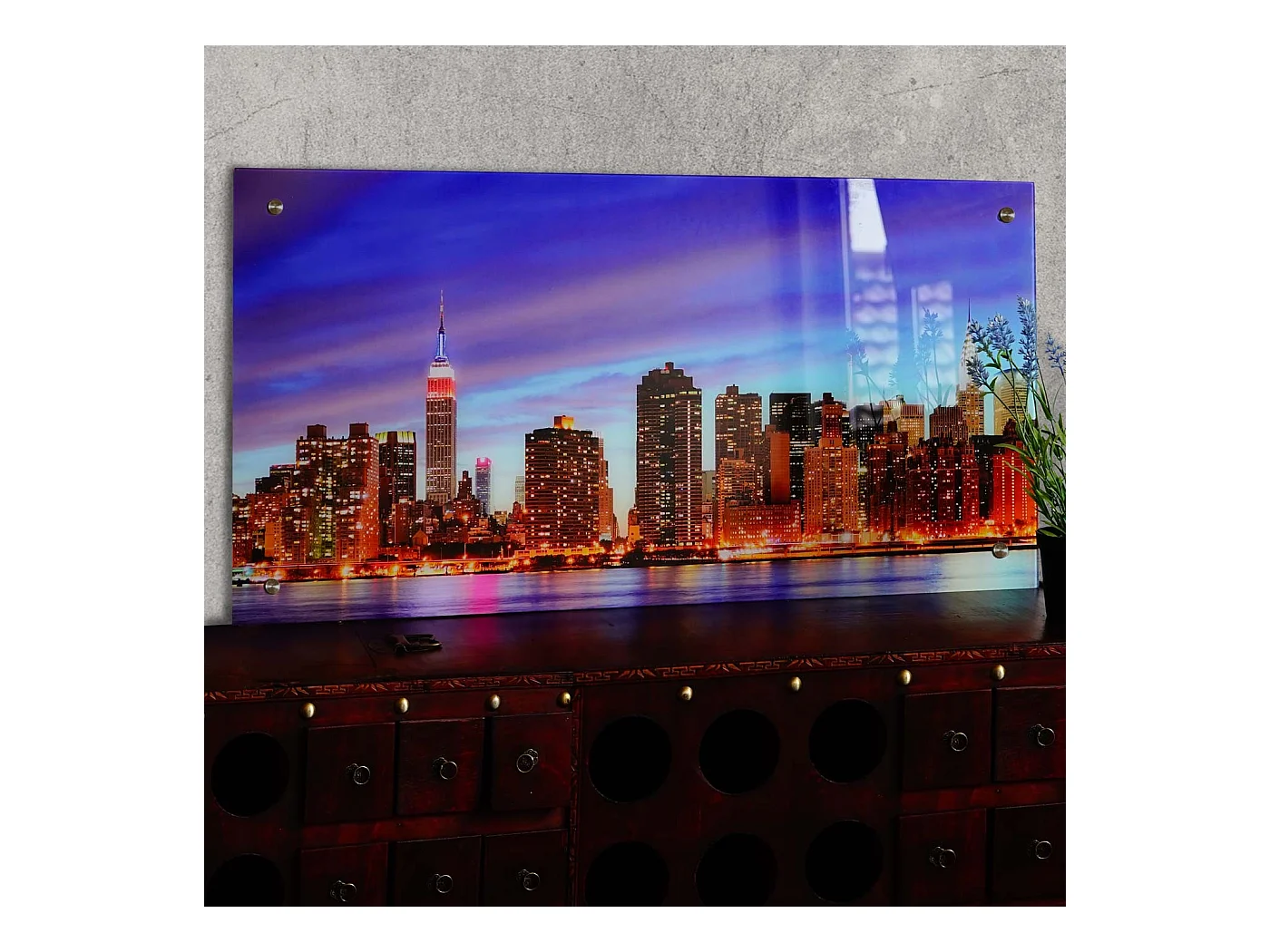 Tableau sur verre motif verre 100 x 100 x 50 cm DEC04020